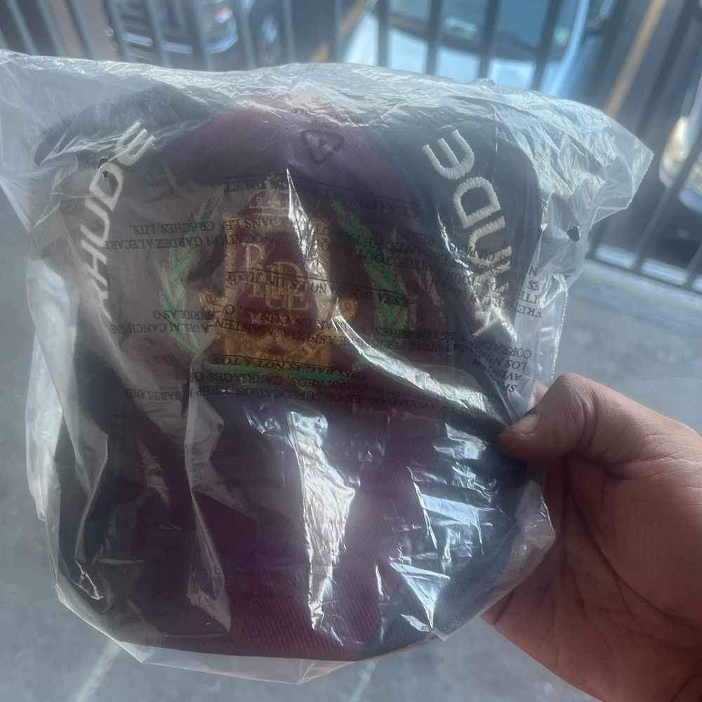 Rhude Black and Maroon 6 Panel Cap